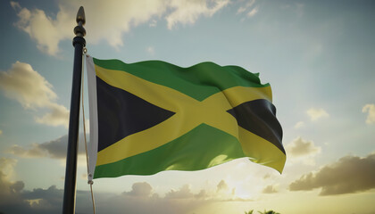 Wall Mural - Independence Day in Jamaica. Emancipation Day in Jamaica. flag of Jamaica