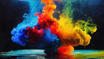 Canvas Print -  Colorful ink in water