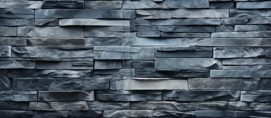 Wall Mural - A textured wall made of slate stone providing a background with a copy space image