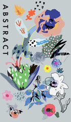 Wall Mural - Abstract floral creative background. Vector illustration