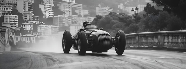 Poster - Vintage car in black and white