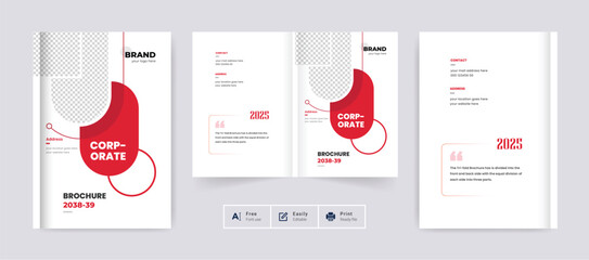 Poster - Modern corporate Business brochure cover page annual report book cover business profile design template elegant modern editable text and vector design layout