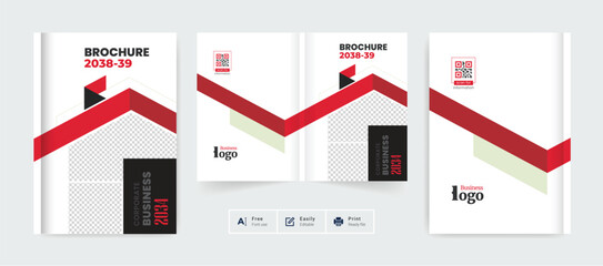 Poster - Modern corporate Business brochure cover page annual report book cover business profile design template elegant modern editable text and vector design layout