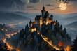 Bran Castle, Transylvania in the moonlight