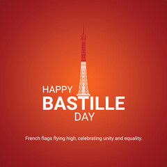 Wall Mural - Bastille Day Creative Ads. Happy Bastille Day. 14 July. vector 3d illustration