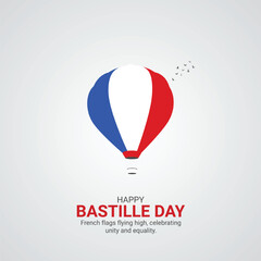 Wall Mural - Bastille Day Creative Ads. Happy Bastille Day. 14 July. vector 3d illustration