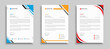 © GraphicStudio - Modern business and corporate letterhead template with yellow, blue, green and red color. Letterhead template in flat style, Modern company letterhead template design