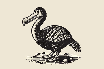 Poster - Dodo bird. Beautiful vintage engraving vector illustration, icon, logo, emblem