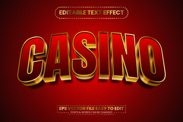 Wall Mural - Vector Casino 3D Editable Text Effect