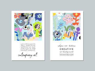 Wall Mural - Creative Artistic Floral Cards. Vector Illustration
