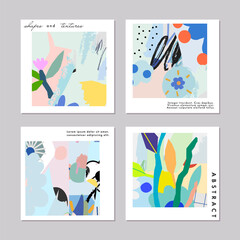 Wall Mural - Creative Artistic Floral Cards. Vector Illustration