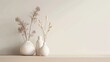 Clean and modern vase mockup on a minimalist shelf