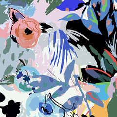 Wall Mural - Abstract floral creative background. Vector illustration