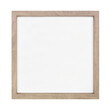 Natural square wooden frame with copy space isolated on a white background