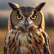 AI generated illustration of an owl perched on a tree branch