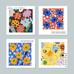 Wall Mural - Creative Artistic Floral Cards. Vector Illustration