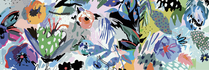 Wall Mural - Abstract floral creative background. Vector illustration