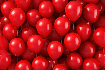 Wall Mural - red balloons background | festive celebration design | party decor, vibrant red, joyful atmosphere, 