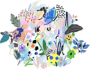 Wall Mural - Abstract floral creative background. Vector illustration