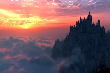 Canvas Print - a castle on a mountain