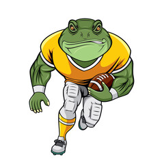 Canvas Print - frog mascot american football vector illustration design