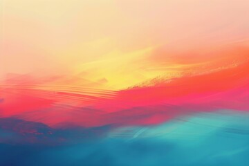 Poster - vibrant abstract background blending red, orange and blue as if capturing a sunset's essence