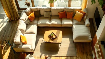 Aufkleber - The design of the bright hall from above