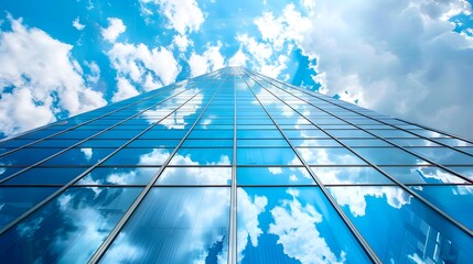 Wall Mural - High-rise buildings in a big city, view from below