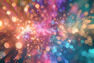 Poster - Vibrant abstract backdrop with an explosion of colorful lights and bokeh