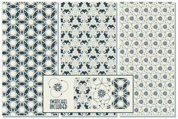 Wall Mural - victorian ornament. seamless pattern background.