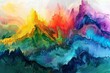 Vibrant and imaginative abstract landscape artwork with colorful brush strokes and a variety of hues on canvas