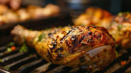 Juicy grilled chicken, a mouthwatering meat dish ideal for dinner or a summer cookout