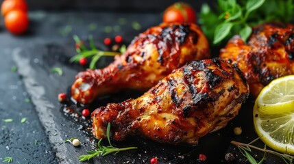 Juicy grilled chicken, a mouthwatering meat dish ideal for dinner or a summer cookout