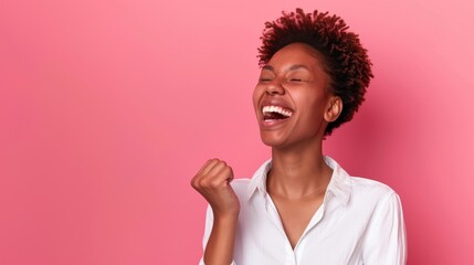 Poster - A Joyful Woman Celebrating