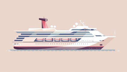 Wall Mural - modern cruise ship adorned with shiny details, navigating the tranquil waters, offering passengers an unforgettable ocean voyage