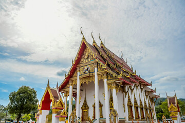 Beautiful Wat Chalong buddhist gold temple in Phuket thailand