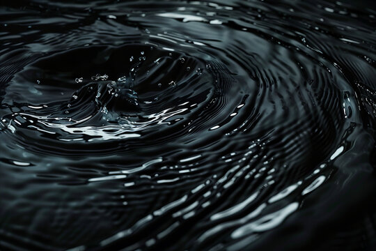 A close up of a black water drop.