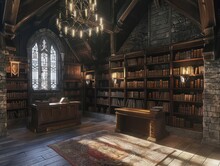 A library in a medieval castle Бесплатная фотография - Public Domain ...