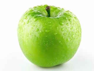 green apple on white background