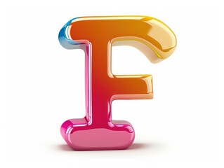 letter F icon color, white background