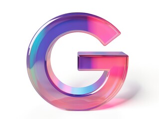 G letter icon color, white background