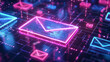 Neon Lights Adorning Email Envelope