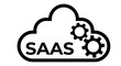Cloud data sync, cloud update icon. Saas vector symbol