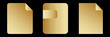 Golden luxury document icon. Premium file vector symbol