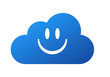 Happy cloud face icon. Good internet connection vector symbol