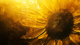 Fototapeta Perspektywa 3d - Lustrous Gold Sunflower Details
