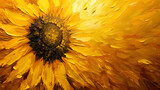 Fototapeta Perspektywa 3d - Golden Radiance: Sunflower Petal Explosion