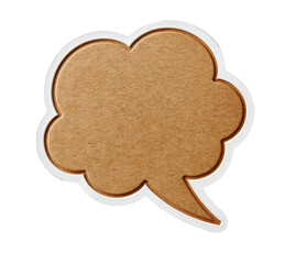 Brown Speech Bubble Sticker on White Background