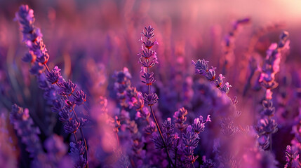 Wall Mural - Lavender field close-up. Lavender for background