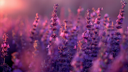 Wall Mural - Lavender field close-up. Lavender for background